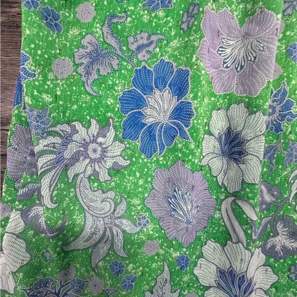 Joie Green and Blue Floral Blouse - Picture 8 of 9